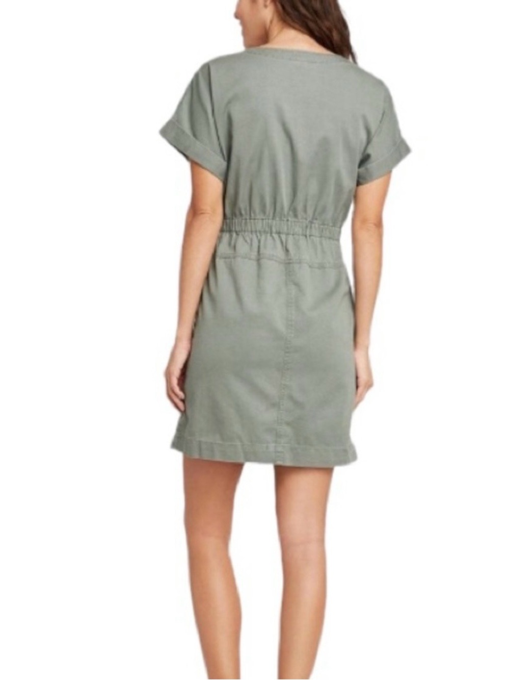 Universal Thread Olive Green Full Zip Front Utility Mini Dress - Size Medium - Picture 2 of 8